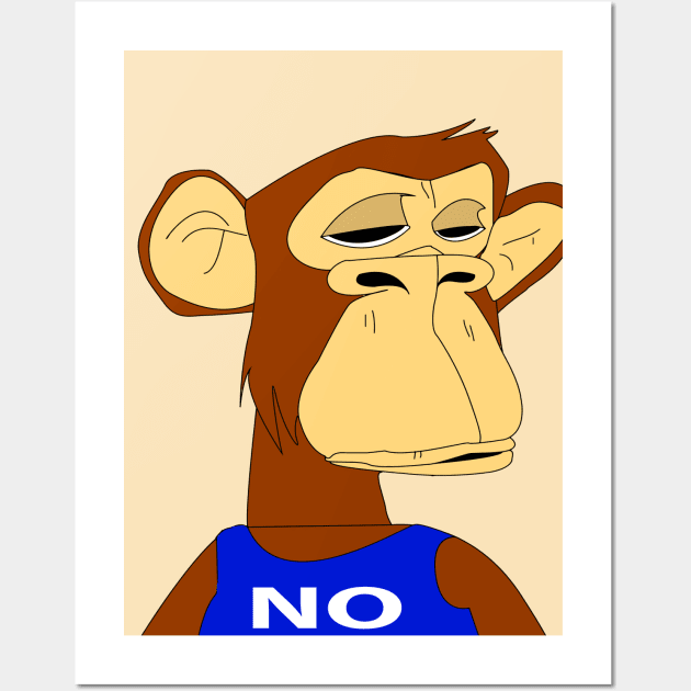 NFT non fungible token  ( sad  ape design) NO Wall Art by illustraa1